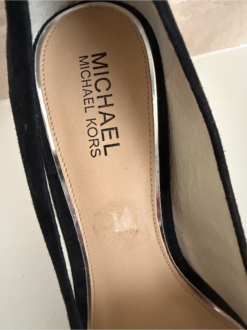 New Michael Kors Felicity Black Suede Pointed Toe Pumps 8.5 - Picture 8 of 8